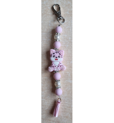 Schlüsselanhänger Katze rosa