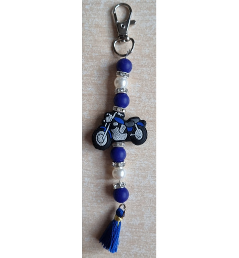 Schlüsselanhänger Motorrad marineblau