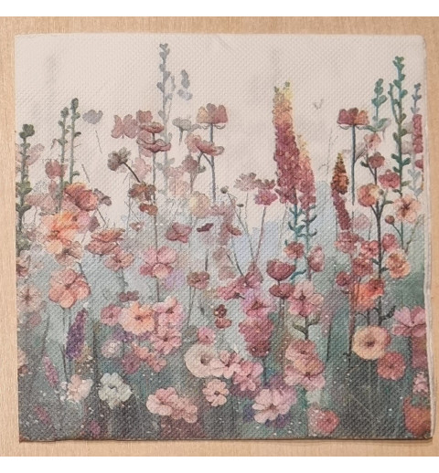 Serviette Blumenwiese rosa