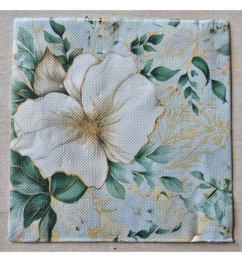Serviette Blume weiss