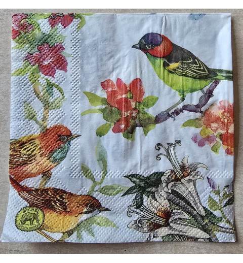 Serviette Verschiedene bunte Vögel