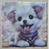 Serviette Gemalter Hund weiß