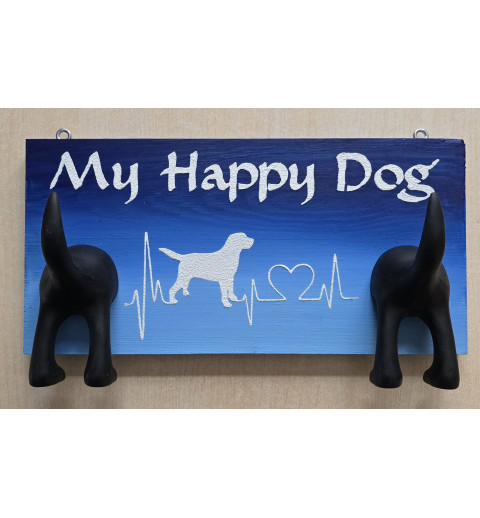 Leinenparkplatz " My Happy Dog "  blau/hellblau