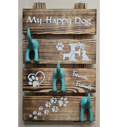 Leinenparkplatz geflammt  " My Happy Dog " Haken mint