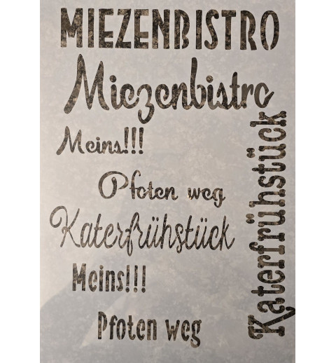 Schablone " Miezenbistro "