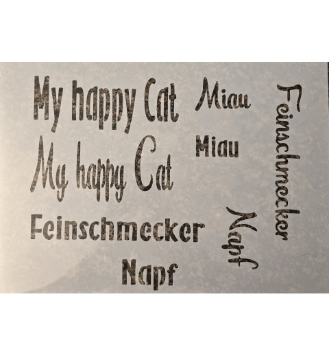 Schablone " My happy Cat "
