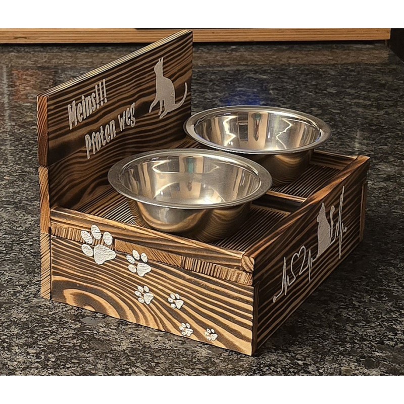 Katzen Futter/Wassernapf geflammt " Meins!! "