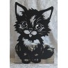 Teelicht Balken Metall Katze schwarz
