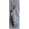 Teelicht Balken Metall Kuh/Getreide schwarz