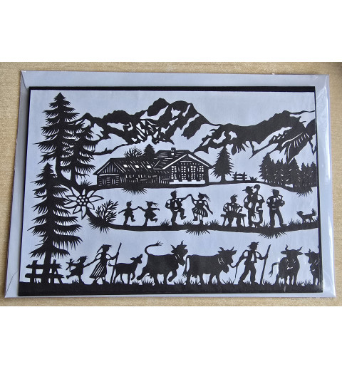 Karte neutral Alpenfeeling schwarz/weiss