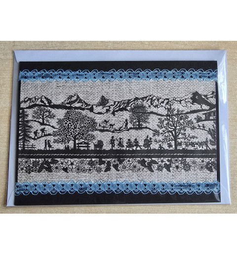 Karte neutral Alpenfeeling schwarz/beige/hellblau