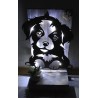 Schild stehend mit Metall Hund und Leds