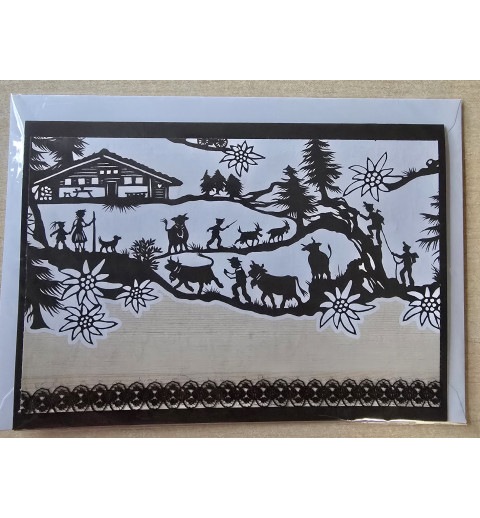 Karte neutral Alpenfeeling schwarz/weiss/natur