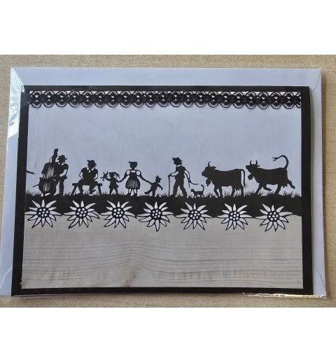 Karte neutral Alpenfeeling schwarz/weiss/natur