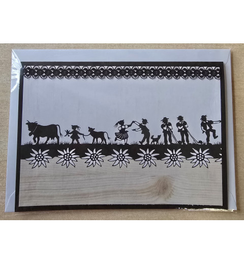 Karte neutral Alpenfeeling schwarz/weiss/natur