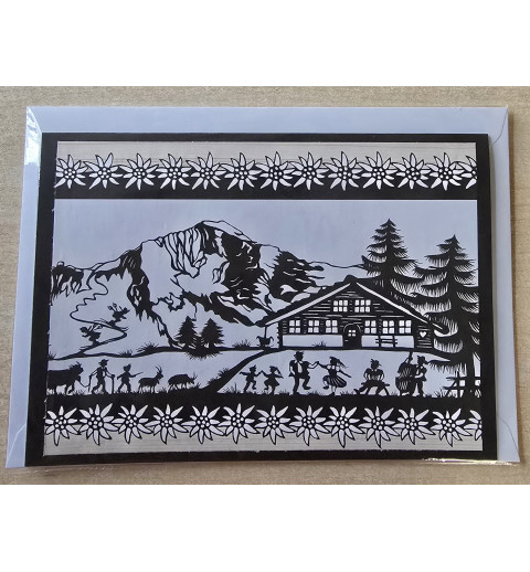 Karte neutral Alpenfeeling schwarz/weiss/natur