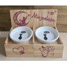 Katzen Futternapf " Miezenbistro " weinrot