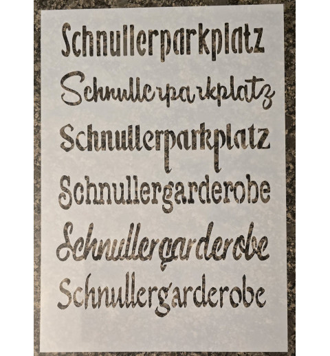 Schablone " Schnullerparkplatz "