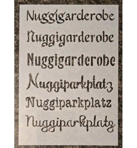 Schablone " Nuggigarderobe "