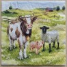 Serviette " Kuh/Schwein/Schaf "