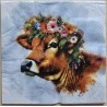 Serviette " Kuh mit Blumenkranz auf Kopf "