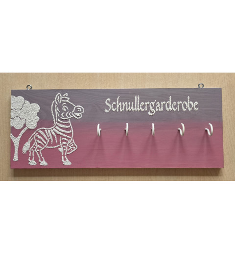 Schnullergarderobe Zebra/rosa-lila