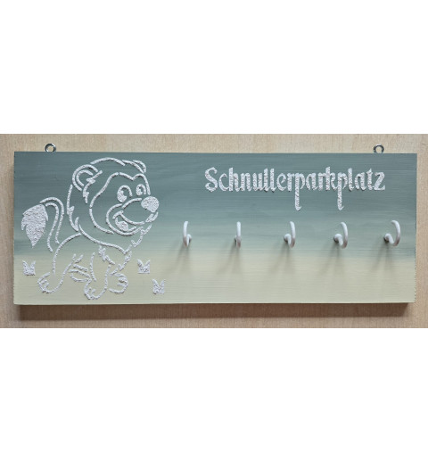 Schnullerparkplatz Löwe salbei/hellgelb