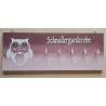 Schnullergarderobe Eule weinrot/rosa