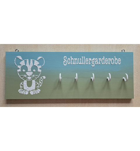 Schnullergarderobe Tiger türkis/olive