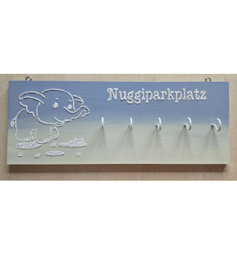 Nuggiparkplatz Elefant hellblau/hellgelb