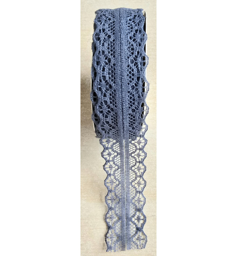 Spitzenband blau-grau