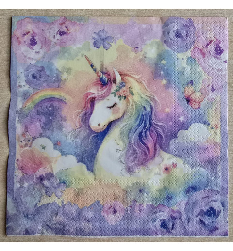Serviette Einhorn/Regenbogen