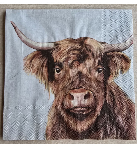Serviette Hochlandrind Kopf