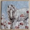 Serviette Schimmel/Mohnblumen