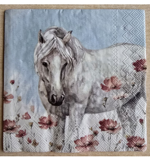 Serviette Schimmel/Mohnblumen