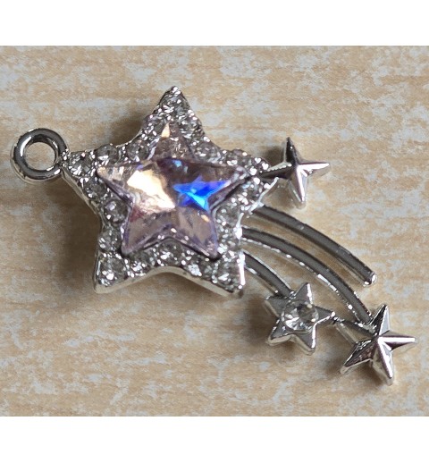 Metall Anhänger Stern silber-regenbogen