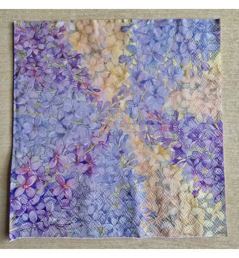 Serviette Blumen flieder/lachs/magenta