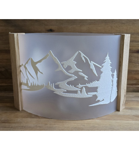 Teelicht oval klein Berge/Tanne