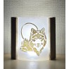 Teelicht oval klein Wolf/Mond