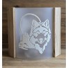 Teelicht oval klein Wolf/Mond
