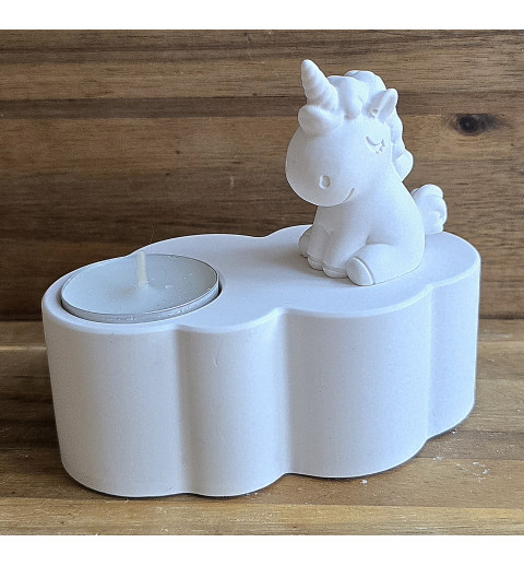 Beton Teelicht Wolke/Einhorn