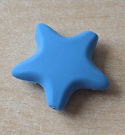 Silikon Stern Perle blau