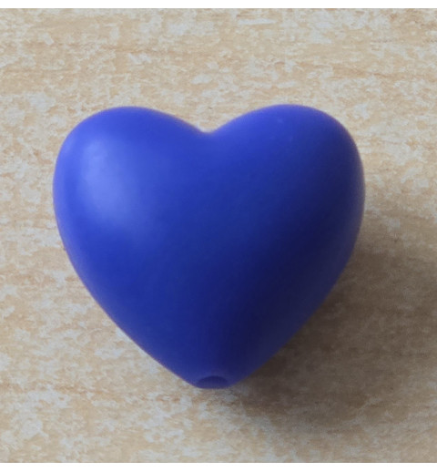 Silikon Herz Perle blau