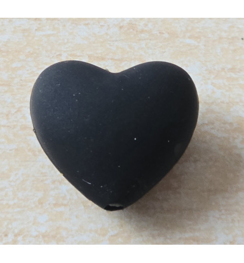 Silikon Herz Perle schwarz