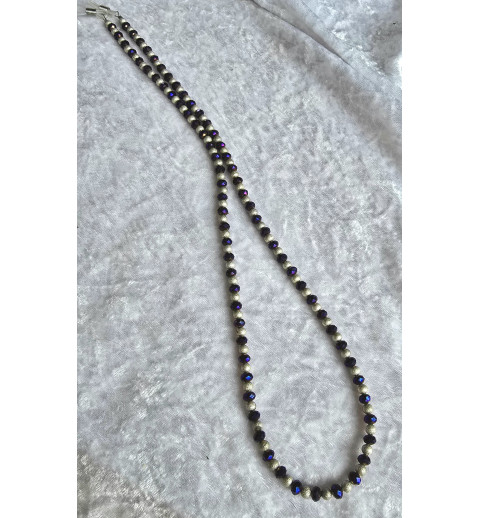 Kette Brillenhalter blau/violette/silber
