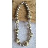 Kette mit Kashmiri Perlen creme/silber