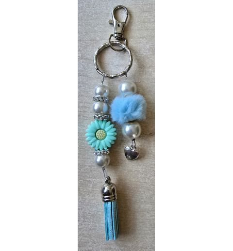 Schlüsselanhänger Margrite/mint/hellblau