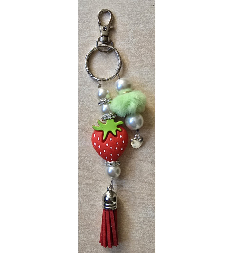 Schlüsselanhänger Erdebeere/mint