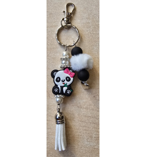 Schlüsselanhänger Panda/pink