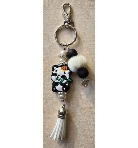 Schlüsselanhänger Panda/gelb